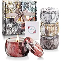 Los mejores  - Yinuo Candle Vela Aromáticas Velas Perfumadas Caja de Regalo 4 Latas- Cera de Soja- Duración de 30 Horas- 4.4oz- con…